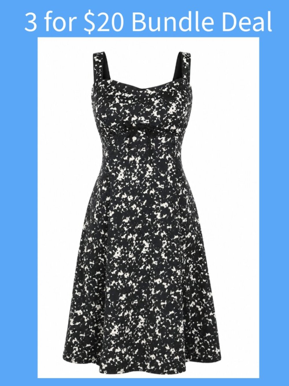 Madison Leigh Women’s Smocked Empire Waist Dress Black White Cotton Size 10 Y2K